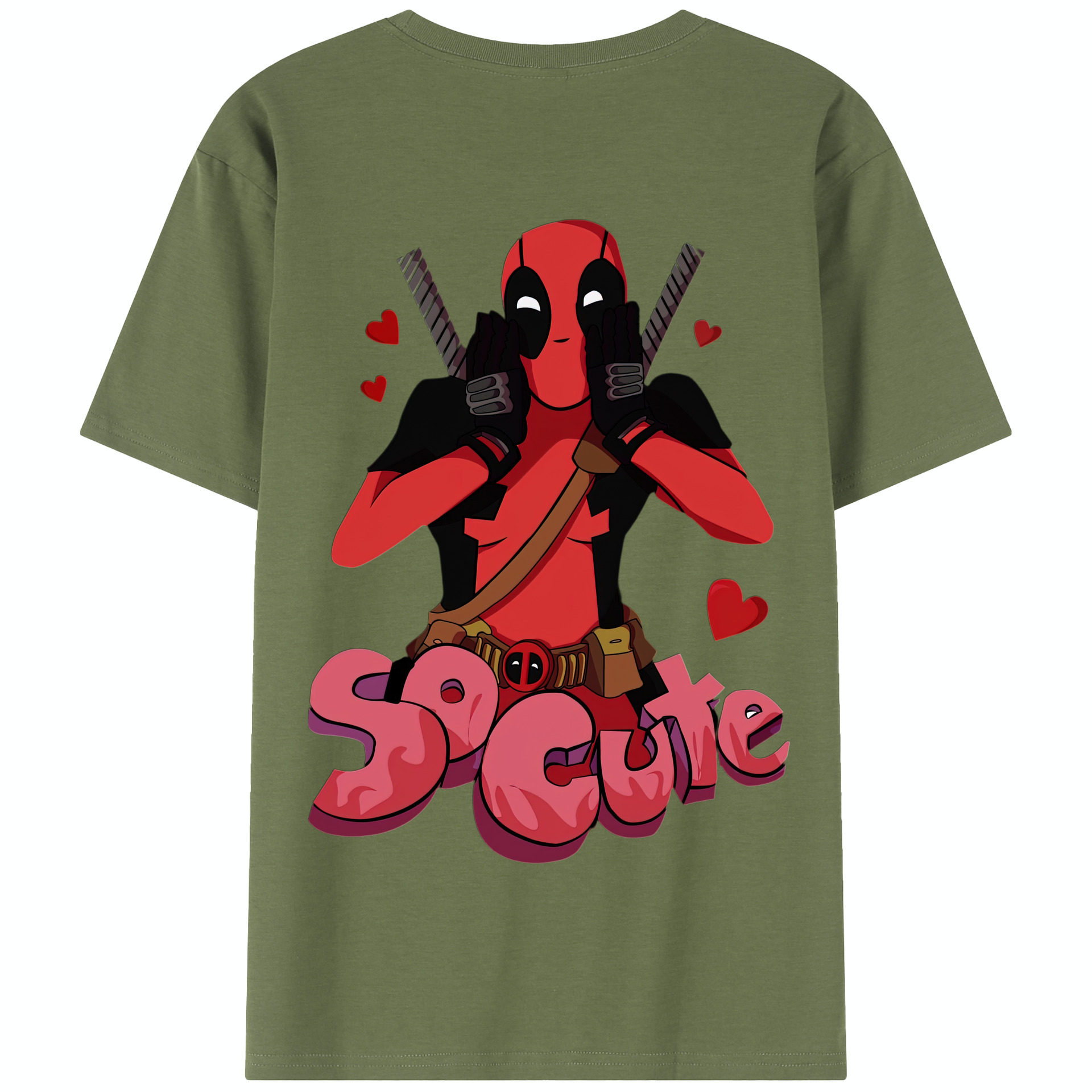 （画像用） Deadpool デッドプール 綿100％半袖Tシャツ（背面プリント）